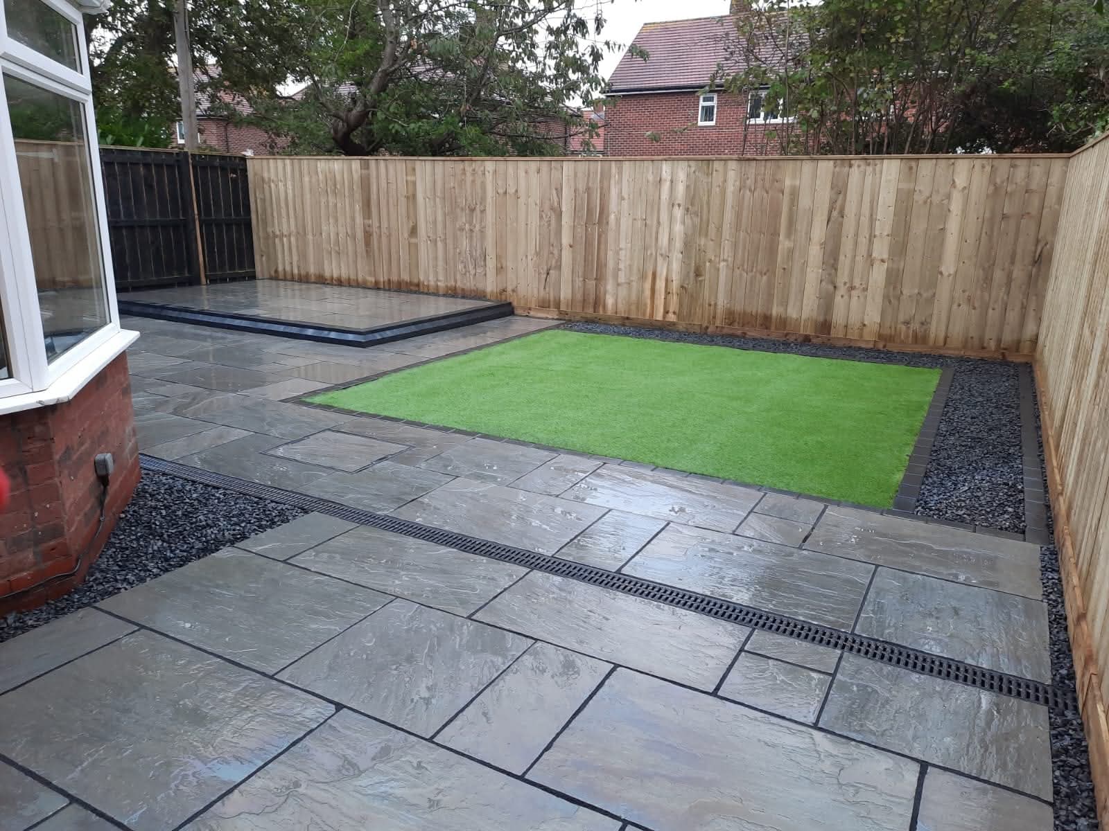 Turfing integrated with landscaping project completed by E.R.D Paving in Northumberland